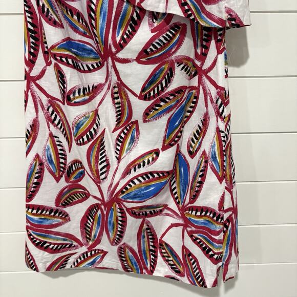 J. Crew Factory | Dress One Shoulder Mini Linen Blend NWT Tropical- Size Small - Picture 3 of 7